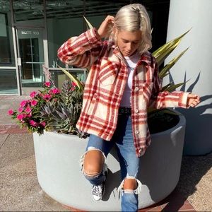 Nwt Hollister Cozy Brushed Shirt Jacket 